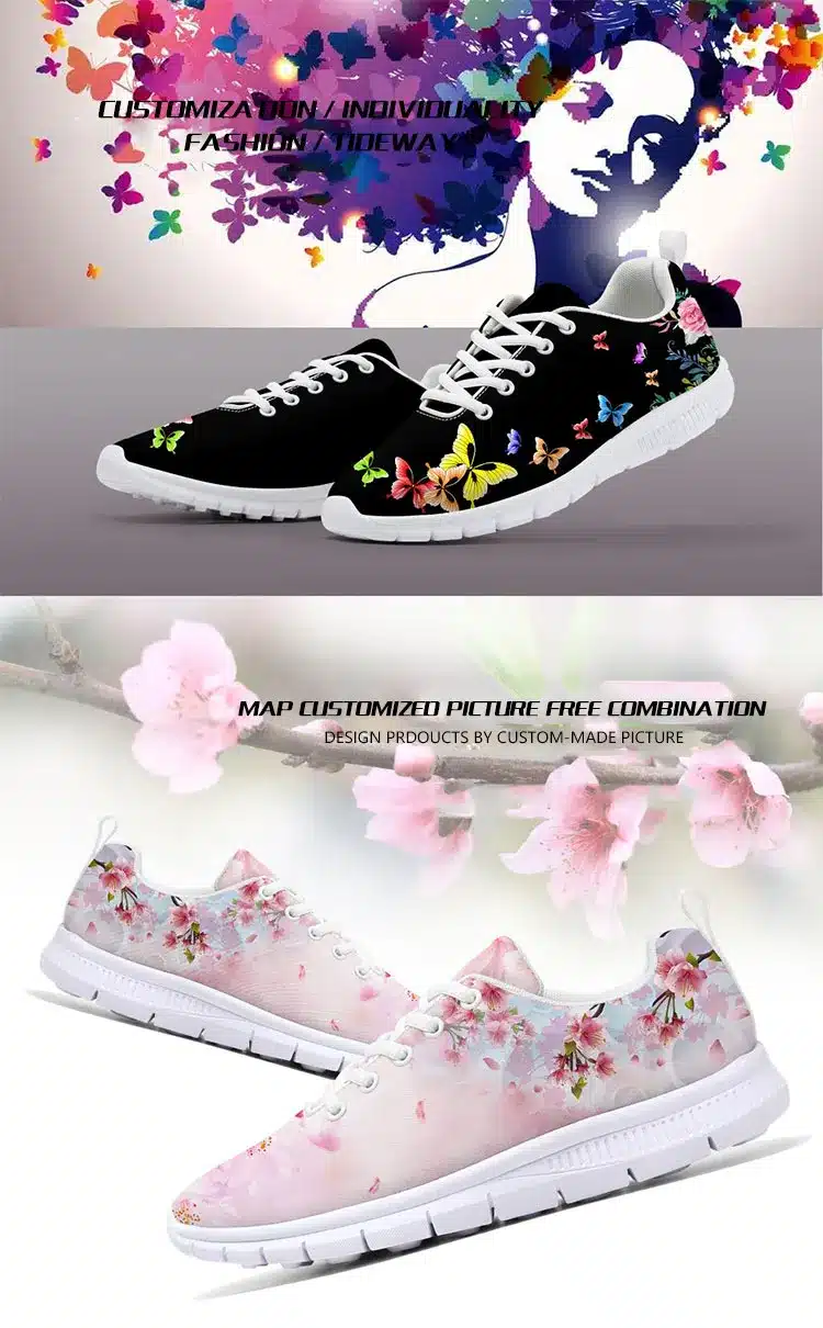 FIRST DANCE Custom Print Womens Casual Shoes Summer Female Flower Pattern Womens Vulcanize Shoes Floral Pink Women Casual Shoes 3