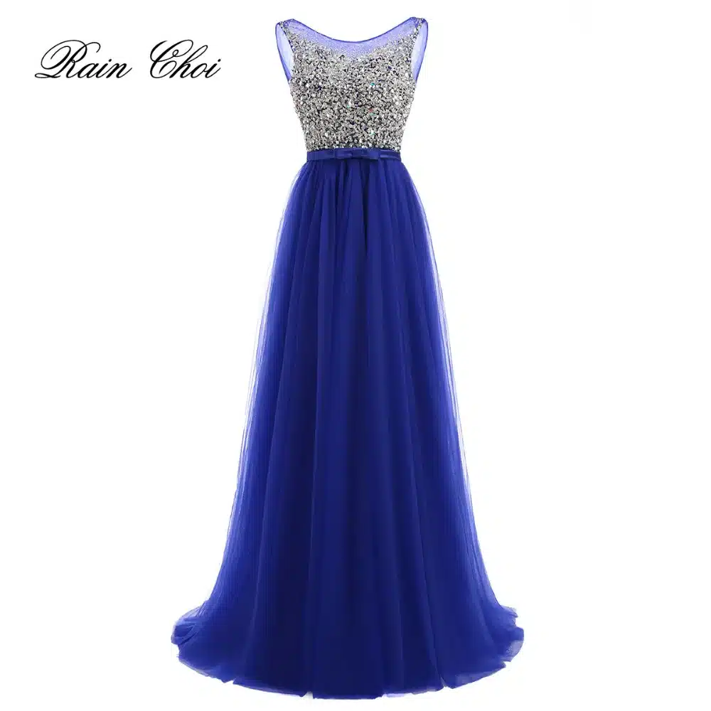 Evening Dress 2018 Floor Length Tulle Party Gowns Long Formal Prom Dresses 19