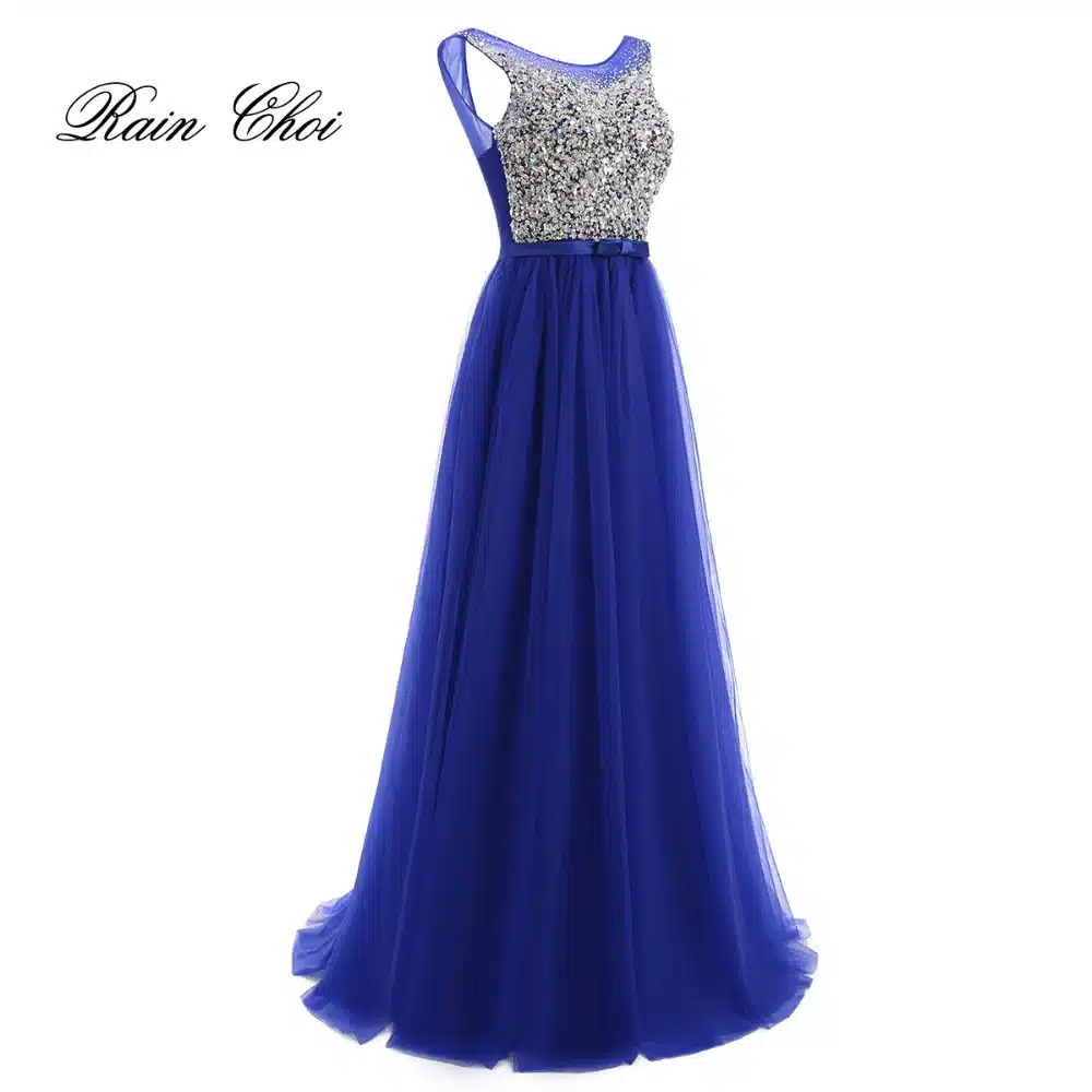Evening Dress 2018 Floor Length Tulle Party Gowns Long Formal Prom Dresses 20