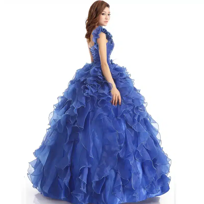 Suosikki Arrival Evening Dress Ball Gown One Shoulder Ruffle Rhinestone Evening Gown Prom Dresses Vestido De Festa Longo 2018 16