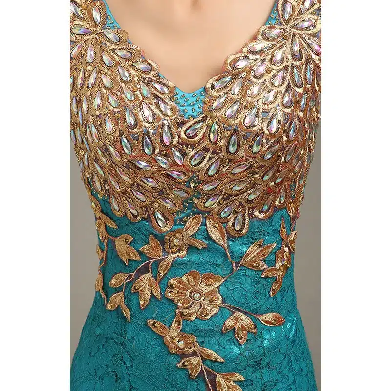 Robe de soiree 2018 V-Neck Beaded Long with Appliques gowns Mermaid Evening Dresses vestido de festa prom dresses party dresses 13