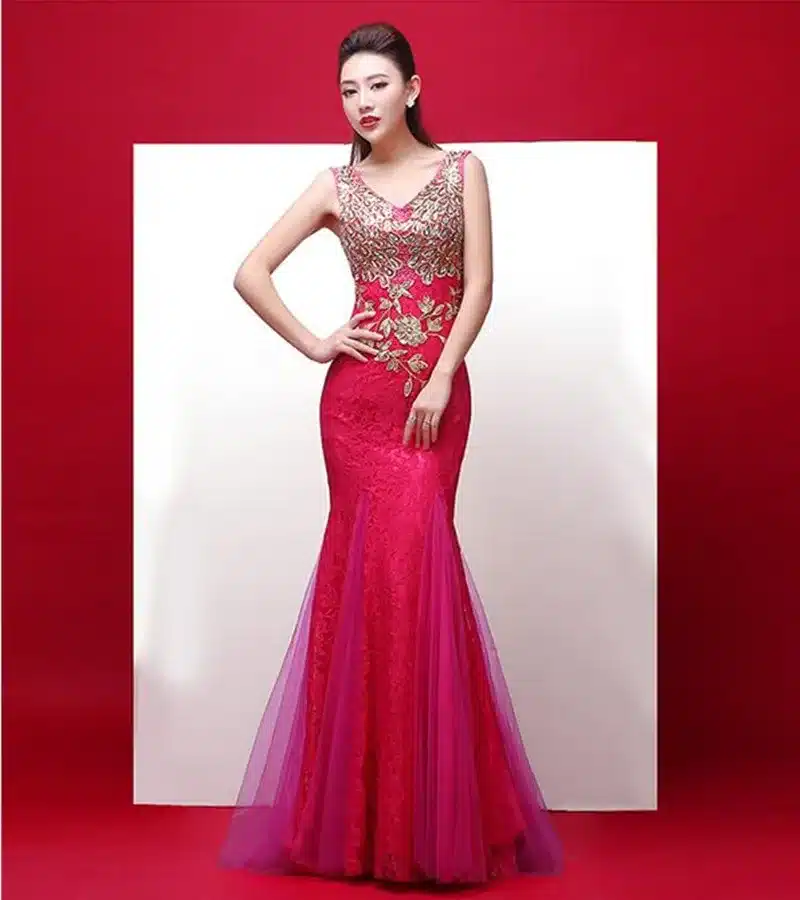 Robe de soiree 2018 V-Neck Beaded Long with Appliques gowns Mermaid Evening Dresses vestido de festa prom dresses party dresses 28