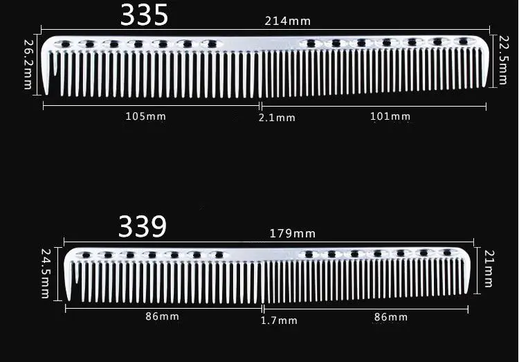 Mythus Metal Cutting Comb Hair Hairdressing Aluminum Comb Barbers Salon Professional Combs 7