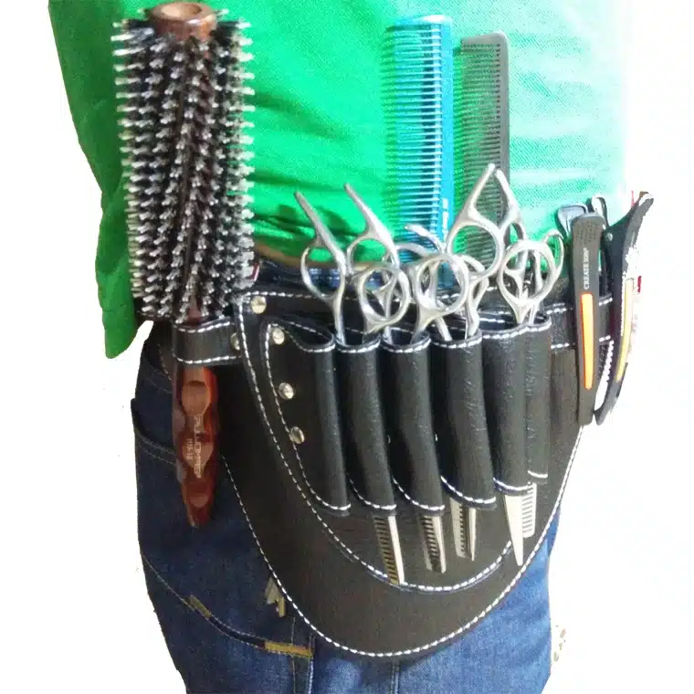 Hairdresser Barber Hair Scissors Bag Shears Bags Tool Hairdressing Holster Pouch Case with Waist Belt Rivet Clips Bag 17