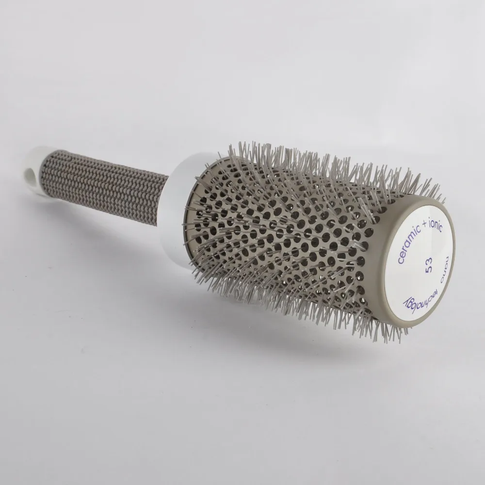 5pcs Different Sizes Gray Hairdressing Brush Tool Comb Round Barrel Curling Rubber Brush Comb Professional Barber Salon Supplies 9