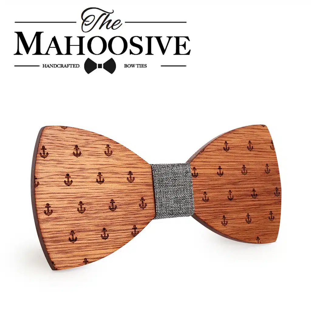 MAHOOSIVE Classic Captain Wood Bow Ties Wooden Butterfly Bowknots Gravatas Cravat 9