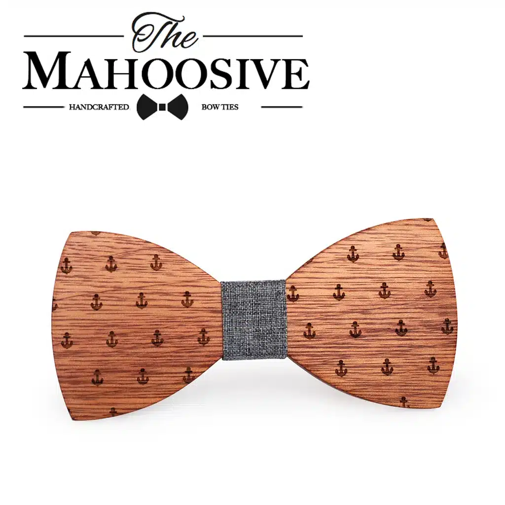MAHOOSIVE Classic Captain Wood Bow Ties Wooden Butterfly Bowknots Gravatas Cravat 10