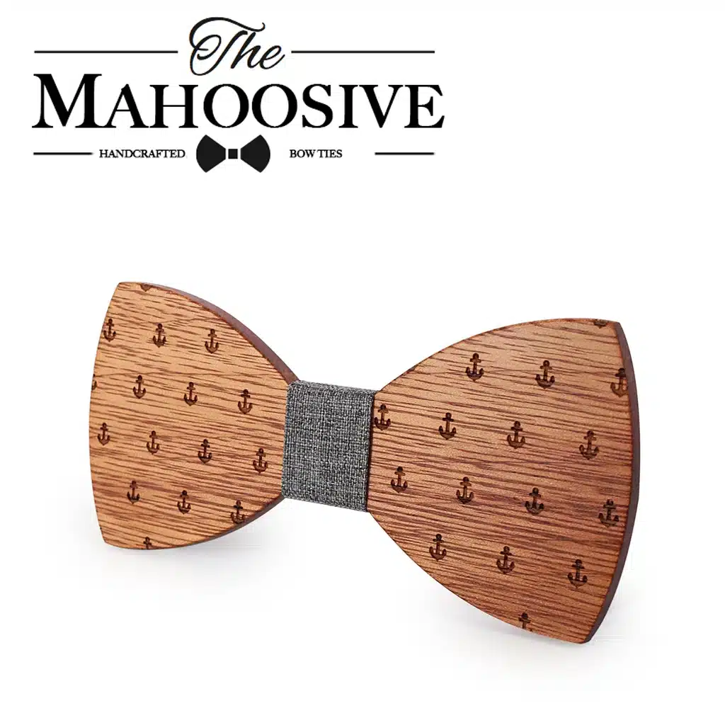 MAHOOSIVE Classic Captain Wood Bow Ties Wooden Butterfly Bowknots Gravatas Cravat 11