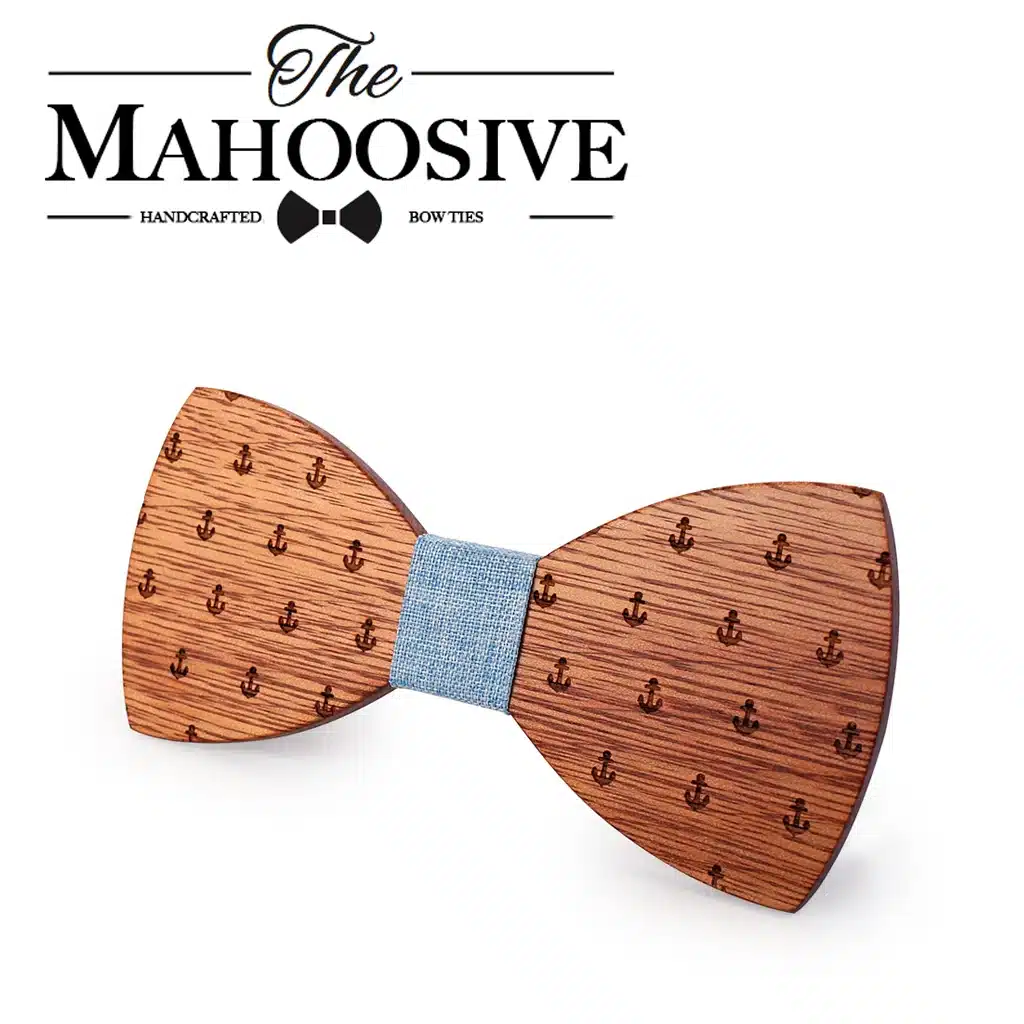 MAHOOSIVE Classic Captain Wood Bow Ties Wooden Butterfly Bowknots Gravatas Cravat 14
