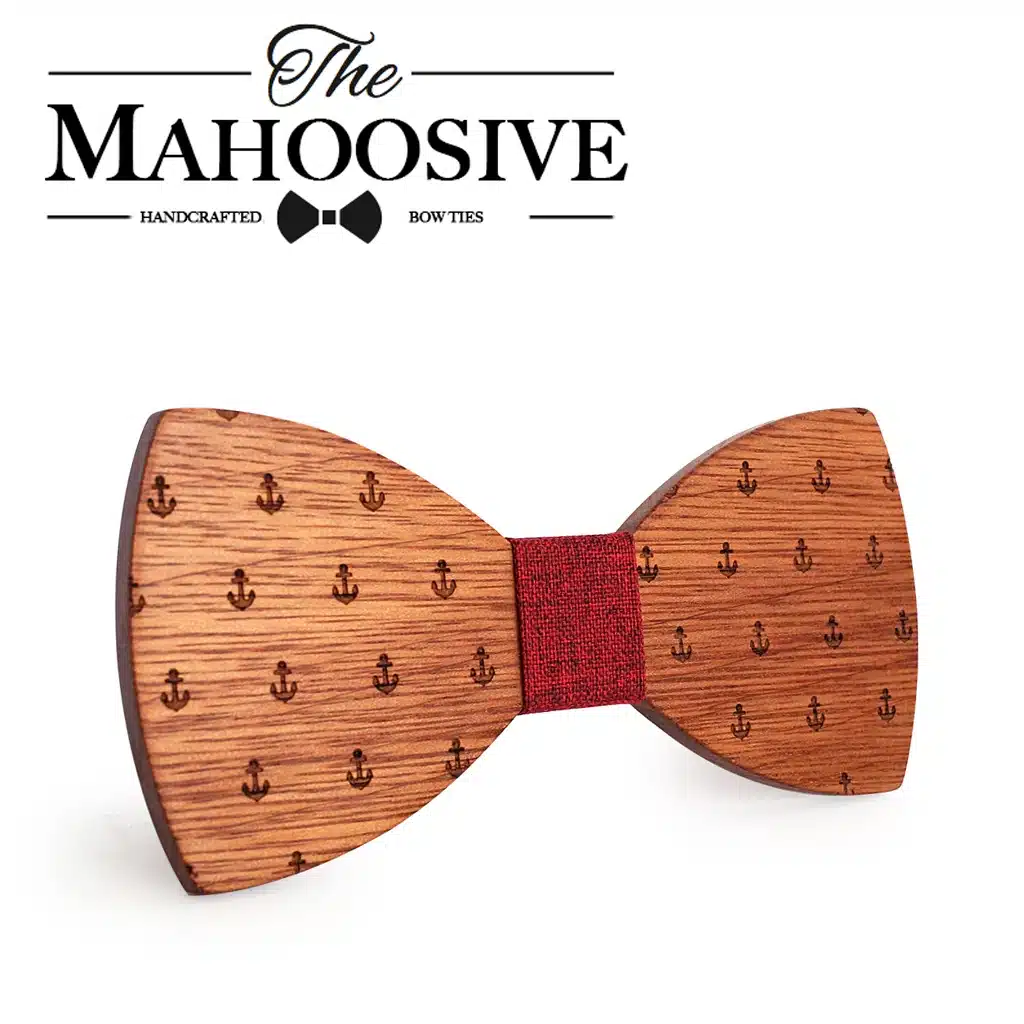 MAHOOSIVE Classic Captain Wood Bow Ties Wooden Butterfly Bowknots Gravatas Cravat 15
