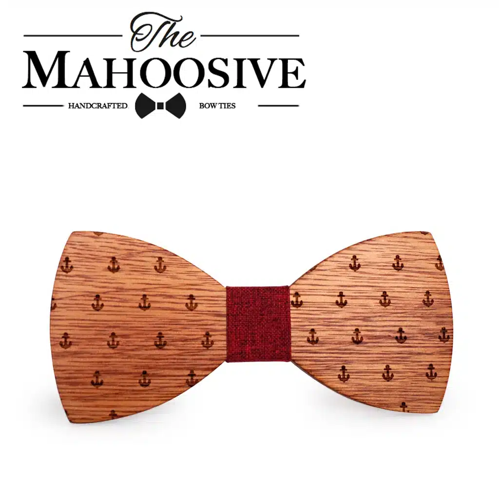 MAHOOSIVE Classic Captain Wood Bow Ties Wooden Butterfly Bowknots Gravatas Cravat 16
