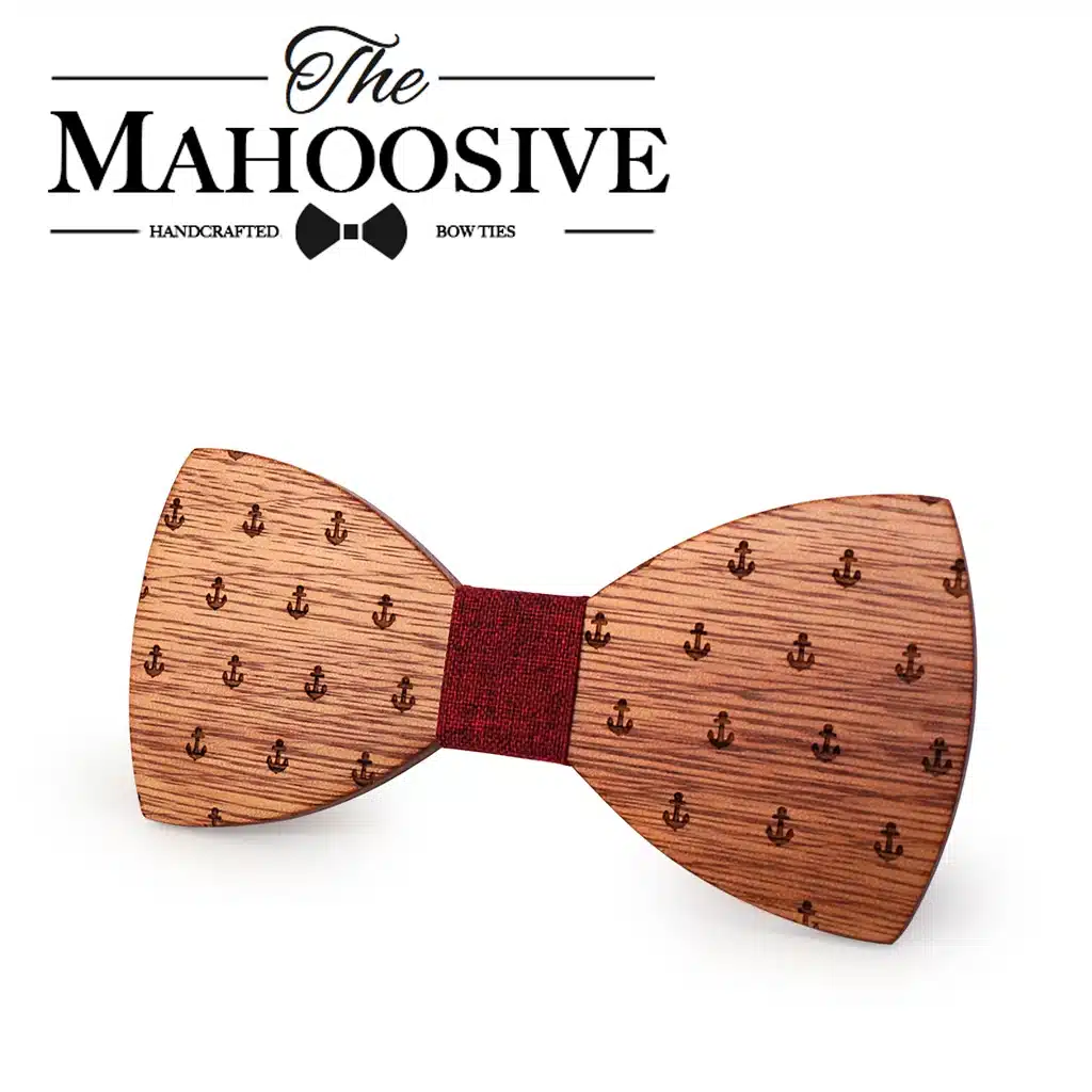MAHOOSIVE Classic Captain Wood Bow Ties Wooden Butterfly Bowknots Gravatas Cravat 17
