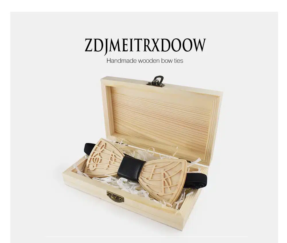 New Design Formal Commercial Wooden Bow Tie Male Solid Marriage Bow Ties For Men Women Wedding Party Butterfly Cravat Wood Tie 9