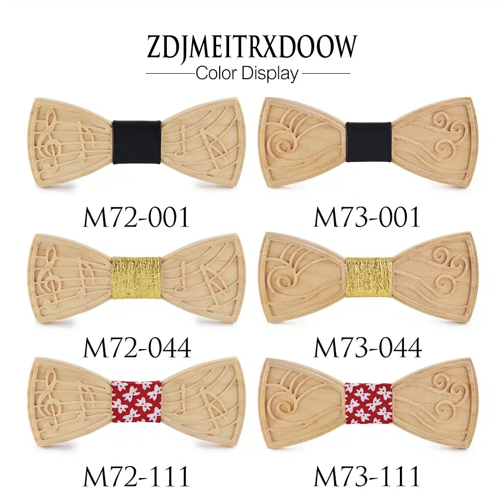 New Design Formal Commercial Wooden Bow Tie Male Solid Marriage Bow Ties For Men Women Wedding Party Butterfly Cravat Wood Tie 11