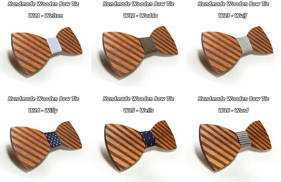 Mahoosive Striped Wood Bow Tie For Men Classic Wooden Bowties Neckwear Butterfly Wood Bow Tie Cravats Accessories Bowknot 9