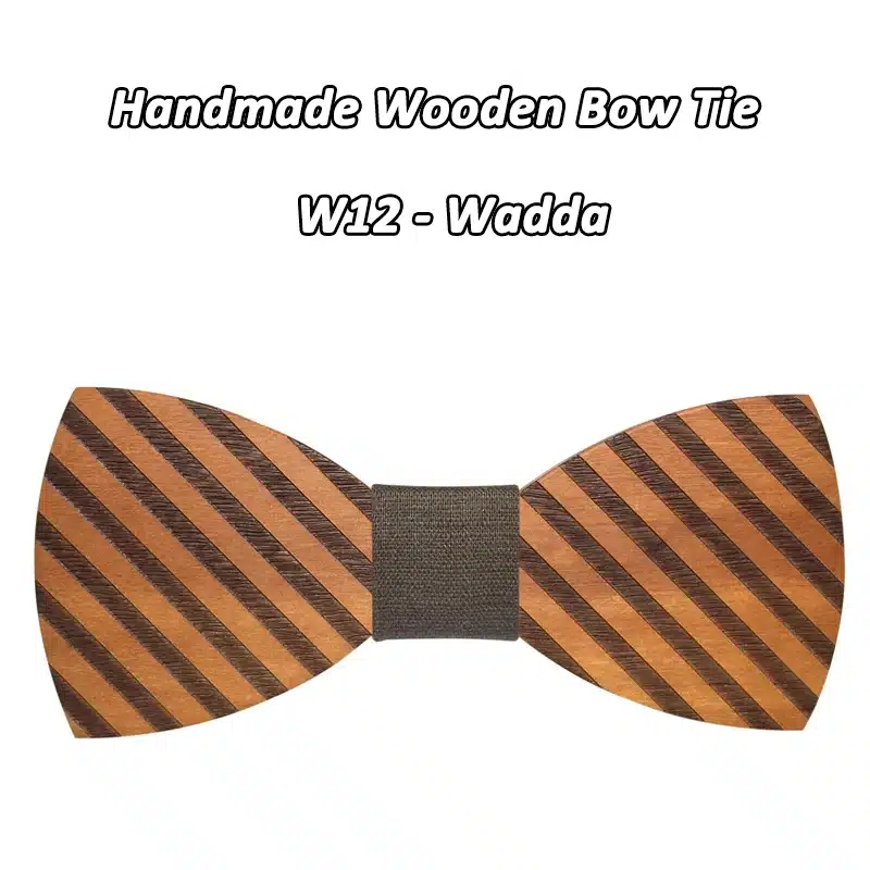 Mahoosive Striped Wood Bow Tie For Men Classic Wooden Bowties Neckwear Butterfly Wood Bow Tie Cravats Accessories Bowknot 14