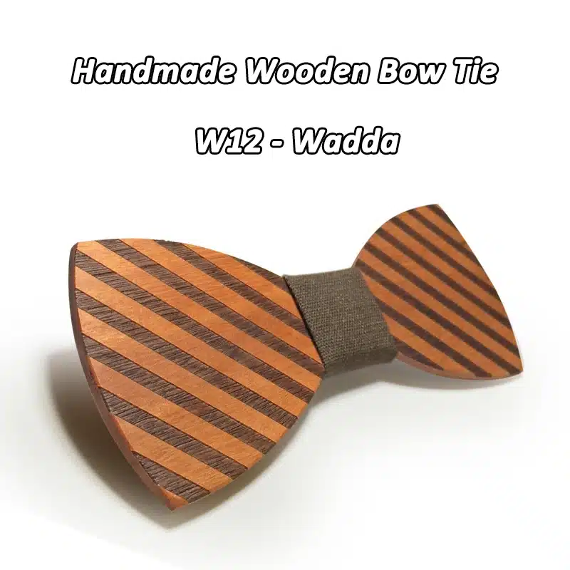 Mahoosive Striped Wood Bow Tie For Men Classic Wooden Bowties Neckwear Butterfly Wood Bow Tie Cravats Accessories Bowknot 15