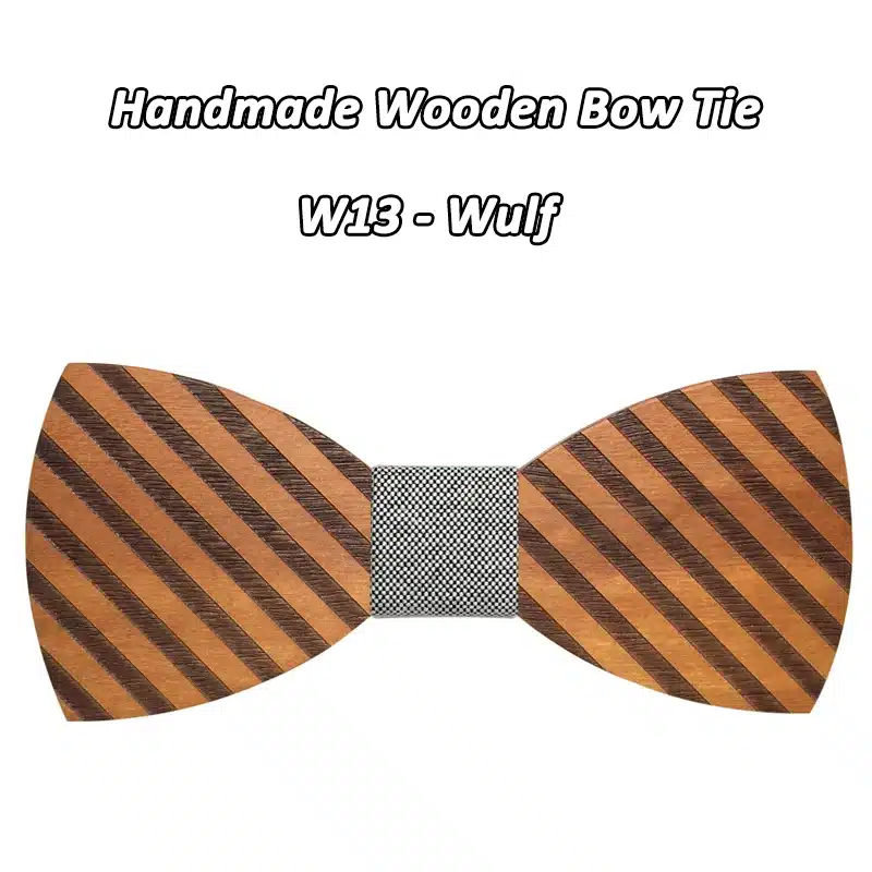 Mahoosive Striped Wood Bow Tie For Men Classic Wooden Bowties Neckwear Butterfly Wood Bow Tie Cravats Accessories Bowknot 16