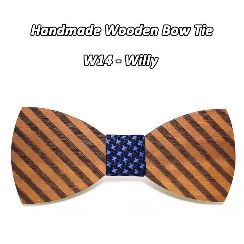 Mahoosive Striped Wood Bow Tie For Men Classic Wooden Bowties Neckwear Butterfly Wood Bow Tie Cravats Accessories Bowknot 18