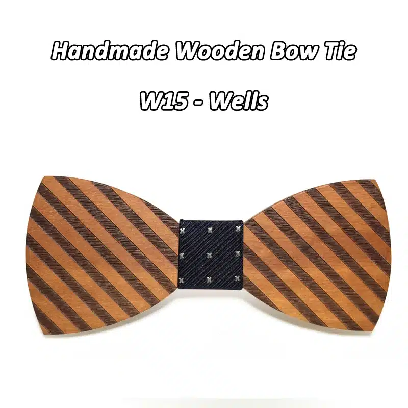 Mahoosive Striped Wood Bow Tie For Men Classic Wooden Bowties Neckwear Butterfly Wood Bow Tie Cravats Accessories Bowknot 20