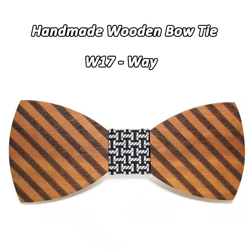Mahoosive Striped Wood Bow Tie For Men Classic Wooden Bowties Neckwear Butterfly Wood Bow Tie Cravats Accessories Bowknot 24