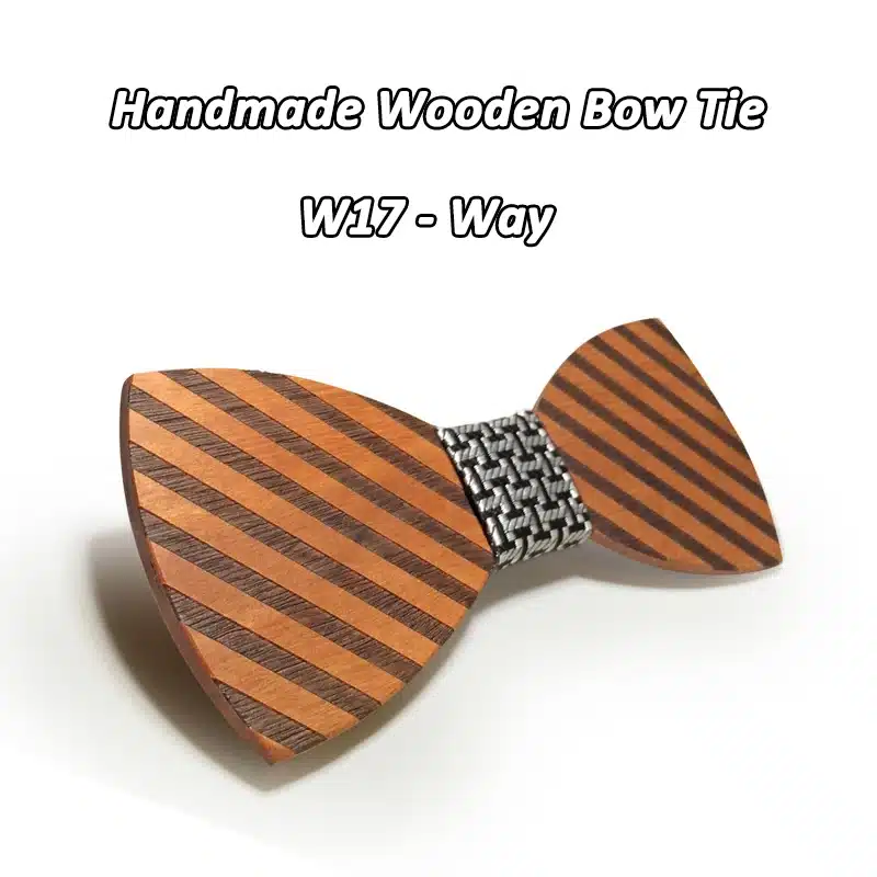 Mahoosive Striped Wood Bow Tie For Men Classic Wooden Bowties Neckwear Butterfly Wood Bow Tie Cravats Accessories Bowknot 25