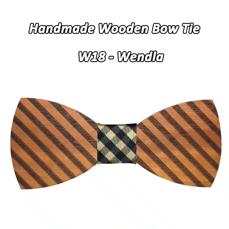Mahoosive Striped Wood Bow Tie For Men Classic Wooden Bowties Neckwear Butterfly Wood Bow Tie Cravats Accessories Bowknot 26