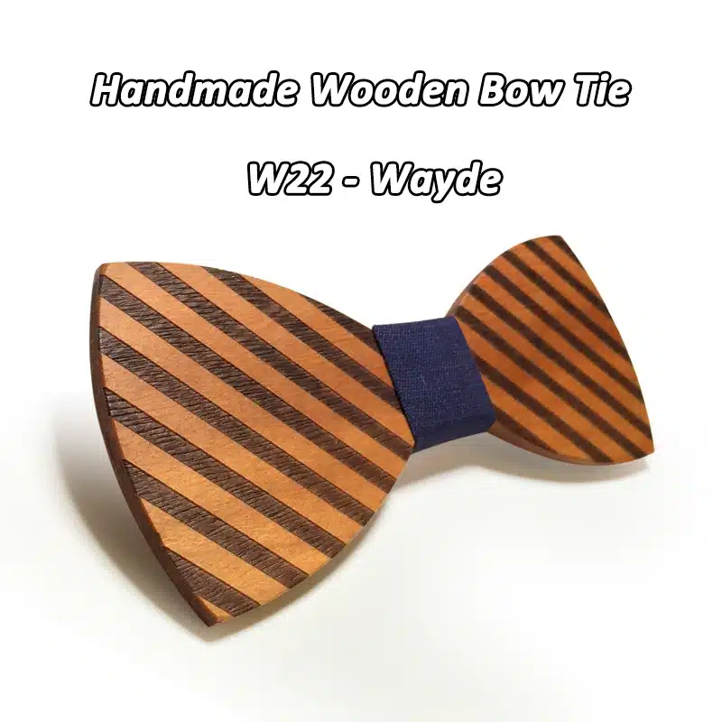 Mahoosive Striped Wood Bow Tie For Men Classic Wooden Bowties Neckwear Butterfly Wood Bow Tie Cravats Accessories Bowknot 35