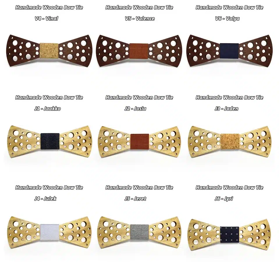 Dot Mahoosive Brand Handmade Wood Bow ties Bowtie Butterfly Gravata Ties For Men Mens Wooden bow tie neck bow ties for Girls 10