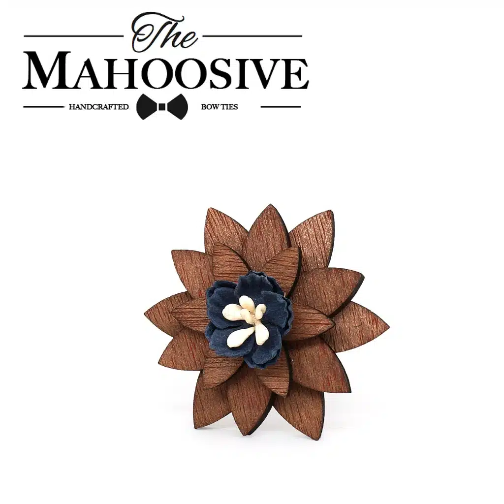Mahoosive Fashion Brooch Pins Flowers Wood Enamel Lapel Pin For Girl Women Wooden Broches Collar Badge Wedding decor 1