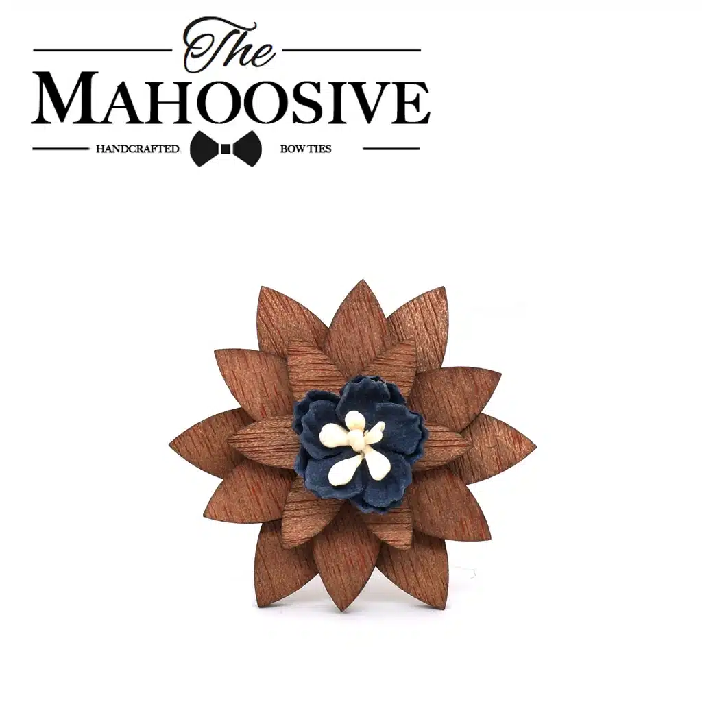 Mahoosive Fashion Brooch Pins Flowers Wood Enamel Lapel Pin For Girl Women Wooden Broches Collar Badge Wedding decor 3