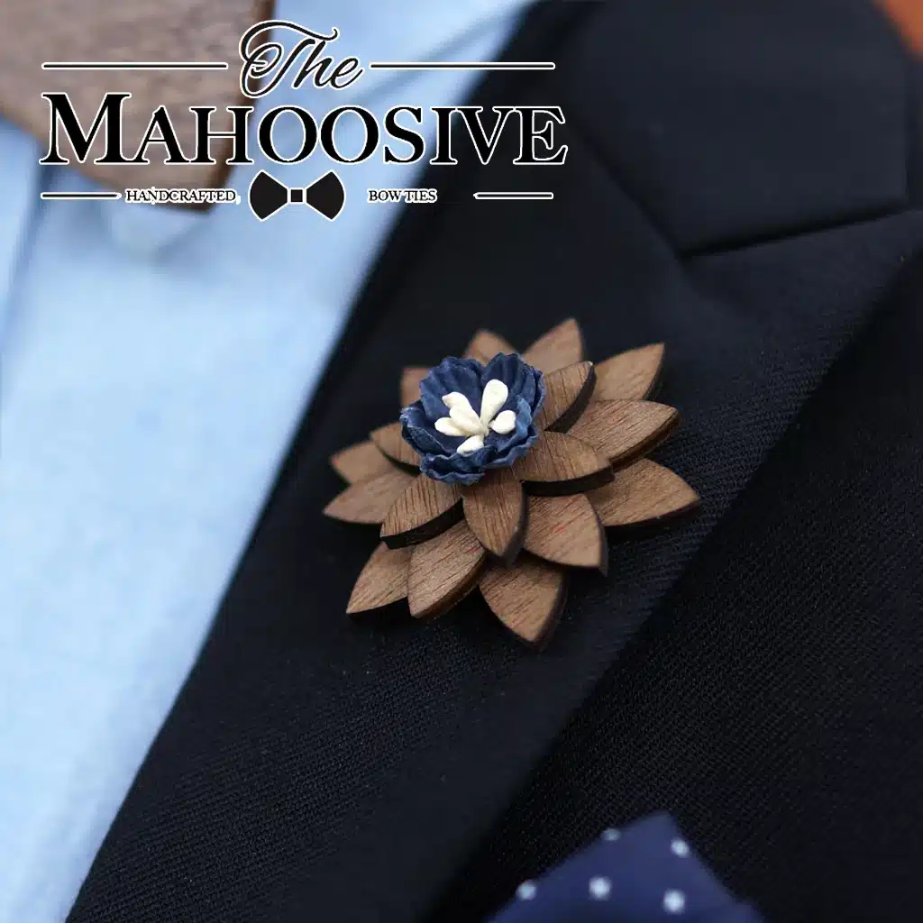 Mahoosive Fashion Brooch Pins Flowers Wood Enamel Lapel Pin For Girl Women Wooden Broches Collar Badge Wedding decor 5