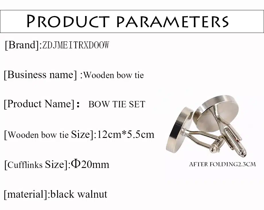 Fashion Wedding Wood Bow Tie Cufflinks Set Mens Suit Papillon Corbatas Tie gravata Pajaritas Hombre noeud papillon enfant 2