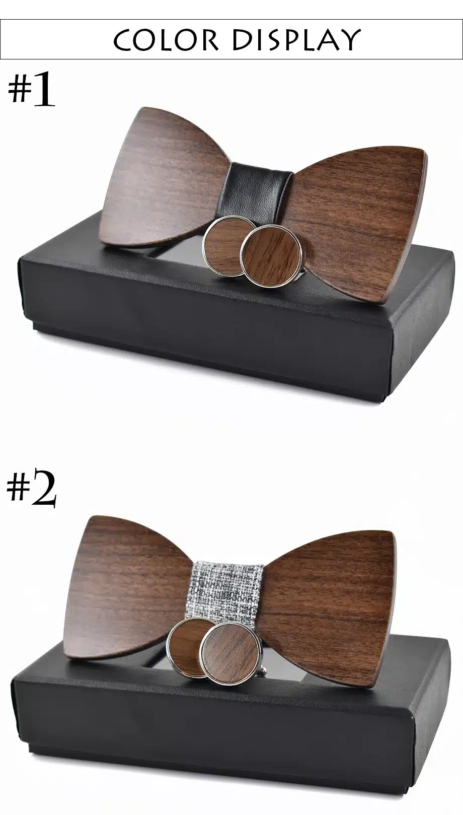 Fashion Wedding Wood Bow Tie Cufflinks Set Mens Suit Papillon Corbatas Tie gravata Pajaritas Hombre noeud papillon enfant 7