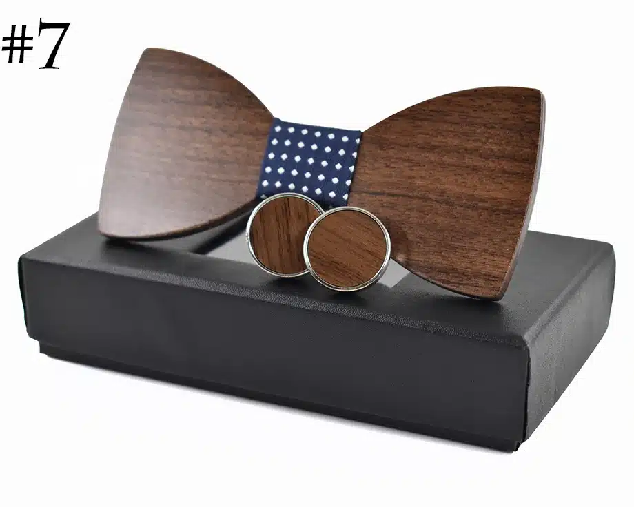 Fashion Wedding Wood Bow Tie Cufflinks Set Mens Suit Papillon Corbatas Tie gravata Pajaritas Hombre noeud papillon enfant 10