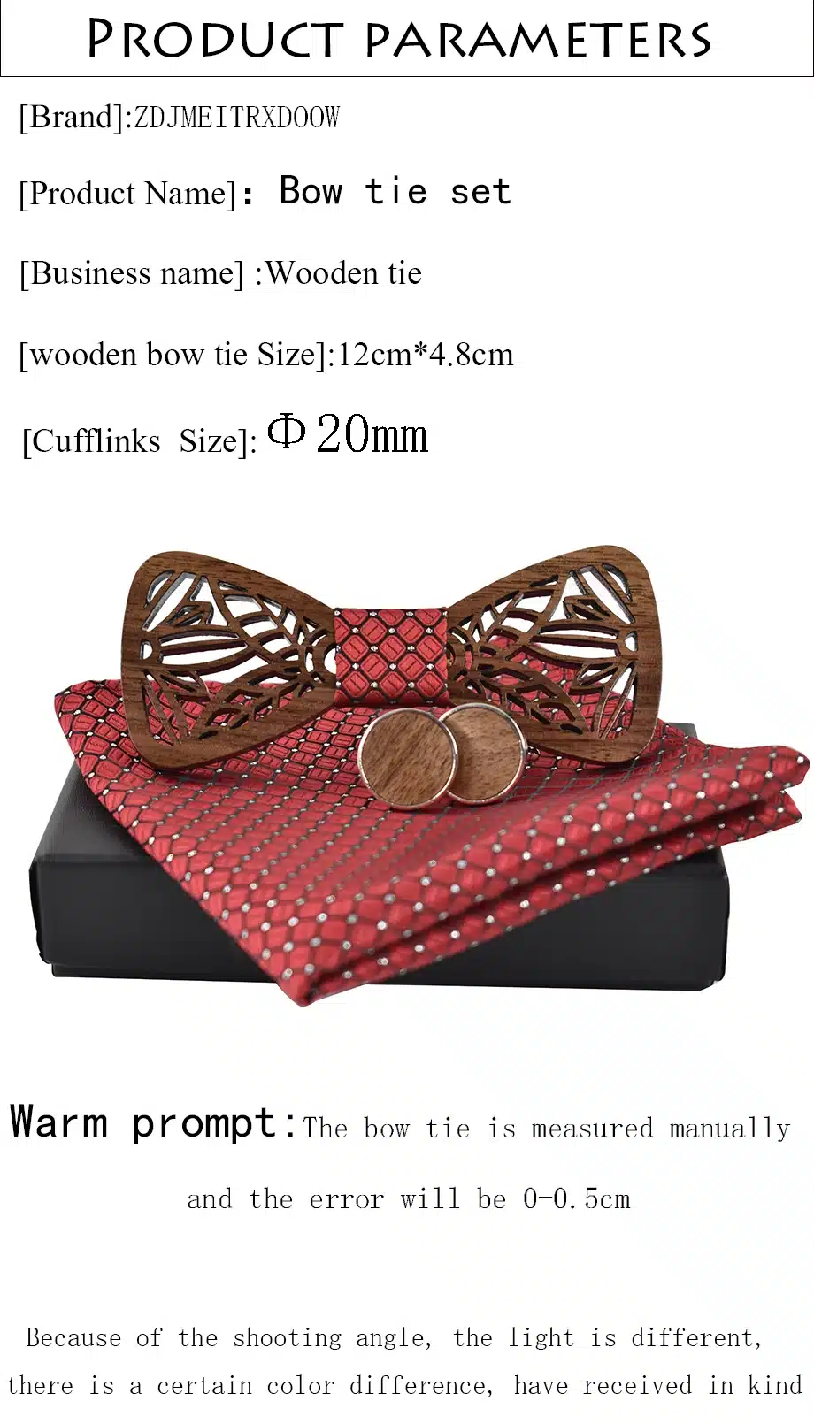 ZDJMEITRXDOOW wooden bow Tie set and Handkerchief Bowtie Necktie Cravate Homme Noeud Papillon Man Corbatas Hombre Pajarita 10