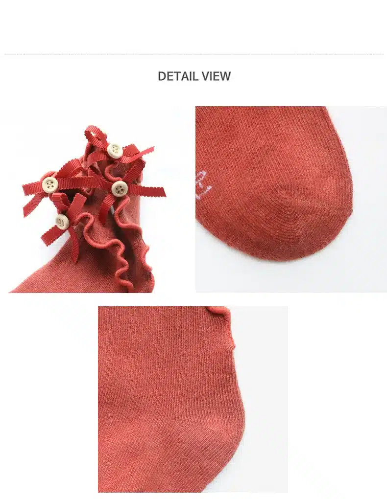 2018 Spring and summer bow wood fungus baby socks children socks cotton slender girl lace socks new sweet 0-8 year socks 16