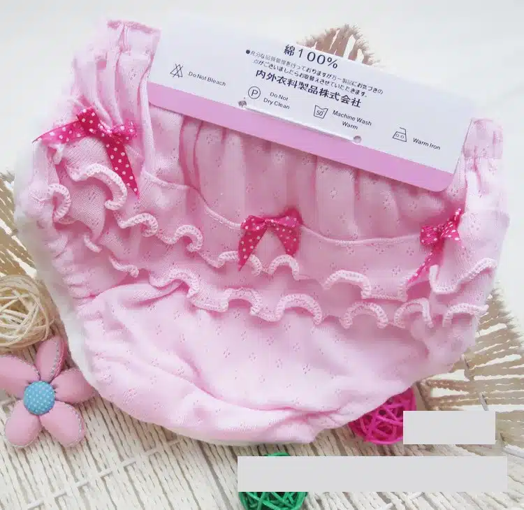 2 piece/lot Baby Clothing cotton Wood ear Bow Pink and white Girl Underwear 0-2 years old Newborn baby girl shorts Underwear 10