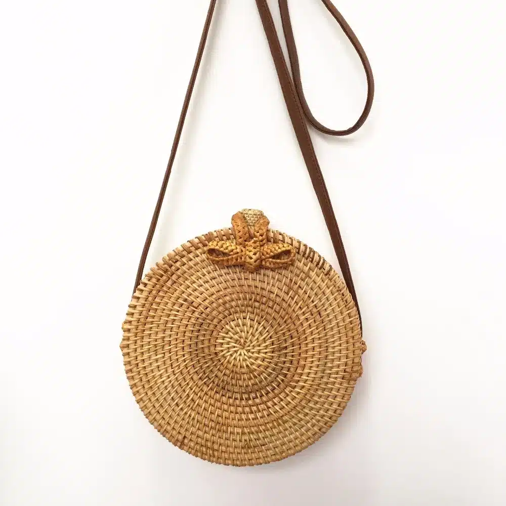 Round Straw Bags For Women Summer Beach Shoulder Bag Rattan Handmade Woven Crossbody Circle Bag Bohemia bowknot Handbags Bali 9