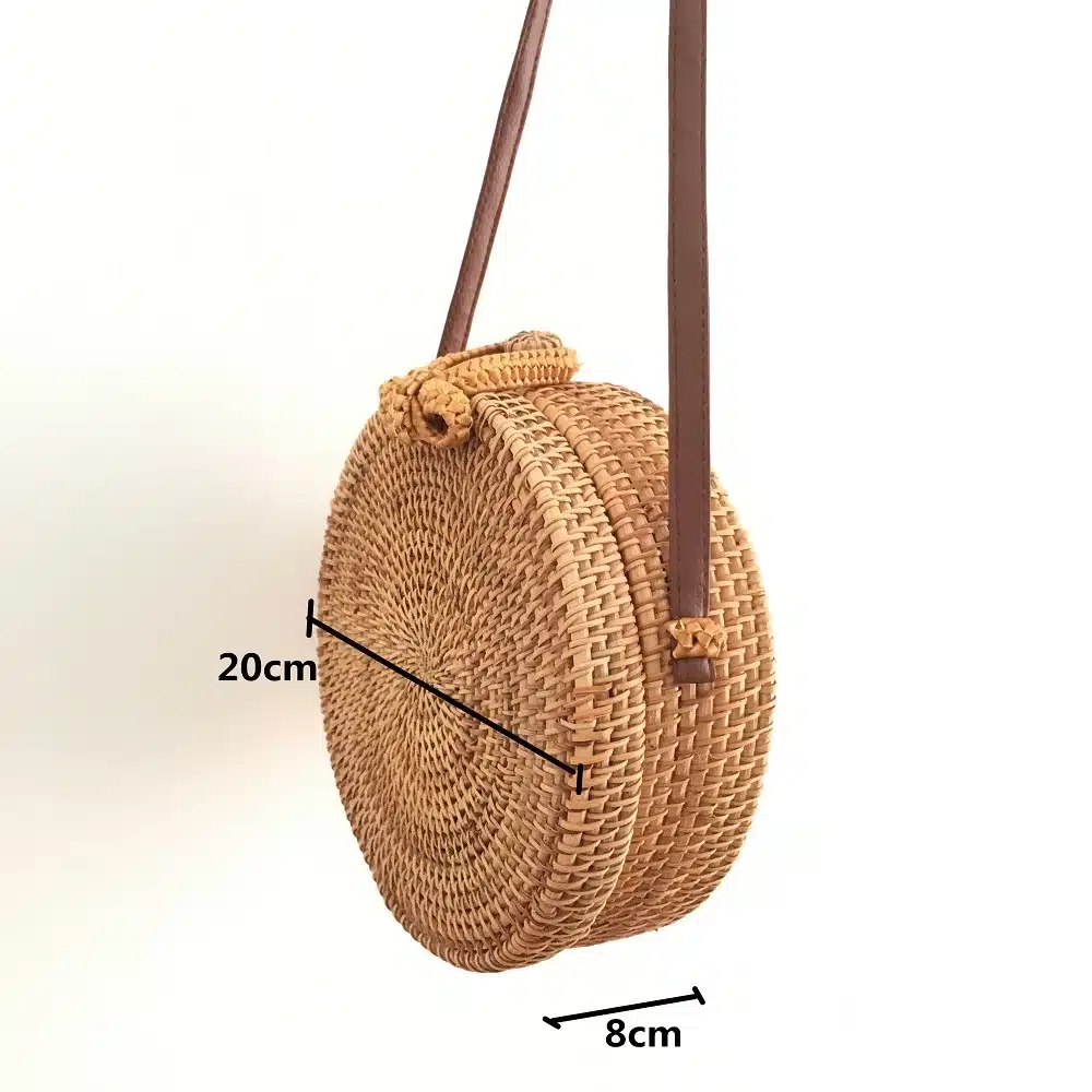 Round Straw Bags For Women Summer Beach Shoulder Bag Rattan Handmade Woven Crossbody Circle Bag Bohemia bowknot Handbags Bali 10