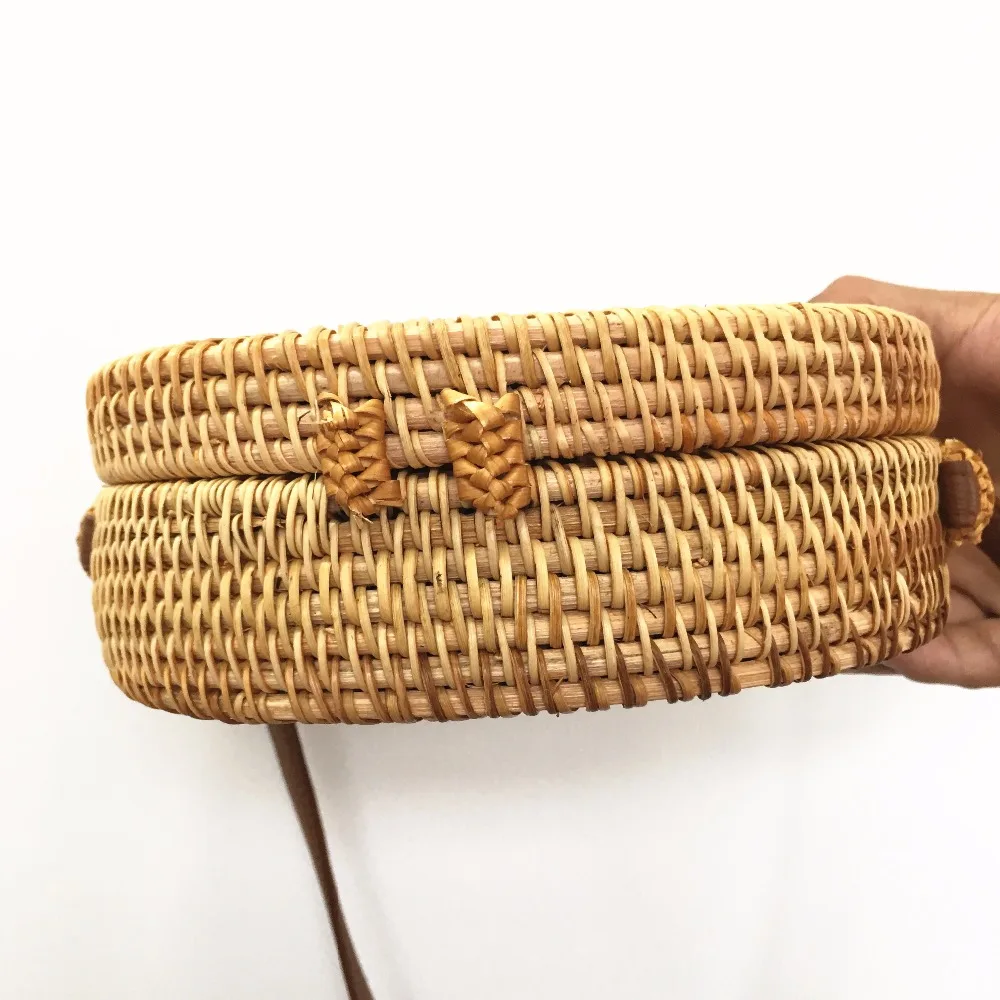 Round Straw Bags For Women Summer Beach Shoulder Bag Rattan Handmade Woven Crossbody Circle Bag Bohemia bowknot Handbags Bali 13