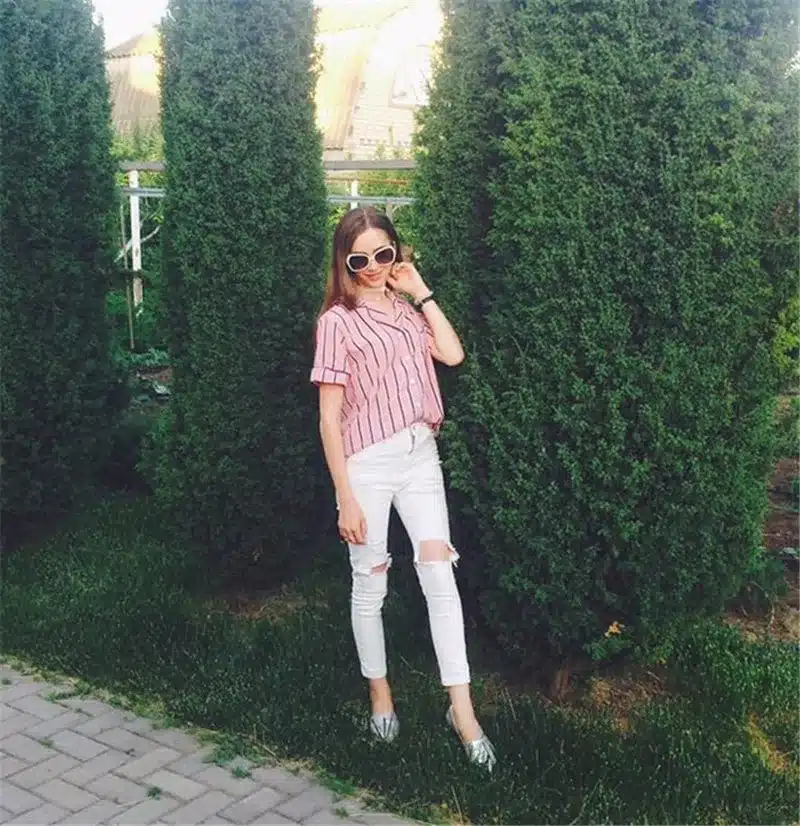 RUGOD Summer 2018 New Fashion Women Pajamas Turn-down Collar Sleepwear 2 Two Piece Set Shirt+Shorts Striped Casual Pajama Set 23