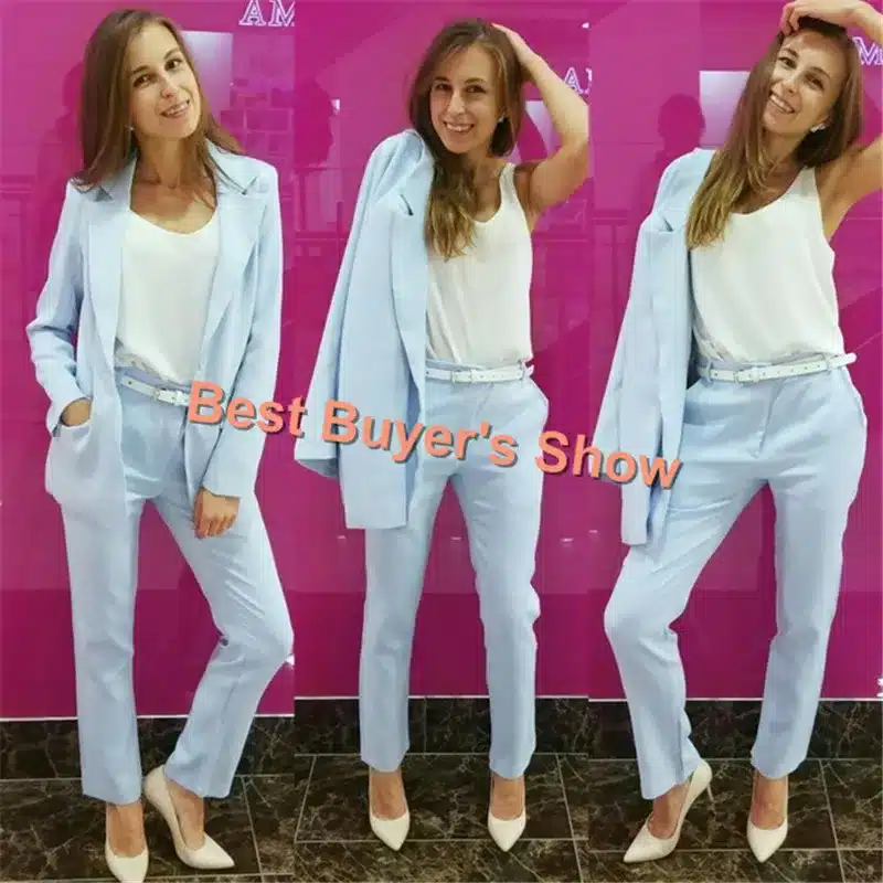 Rugod 2018 Spring Office Lady Elegant Business Suits Women Stylish Two piece sets Long Sleeve Jacket and Trouser Hot Sale Suits 15