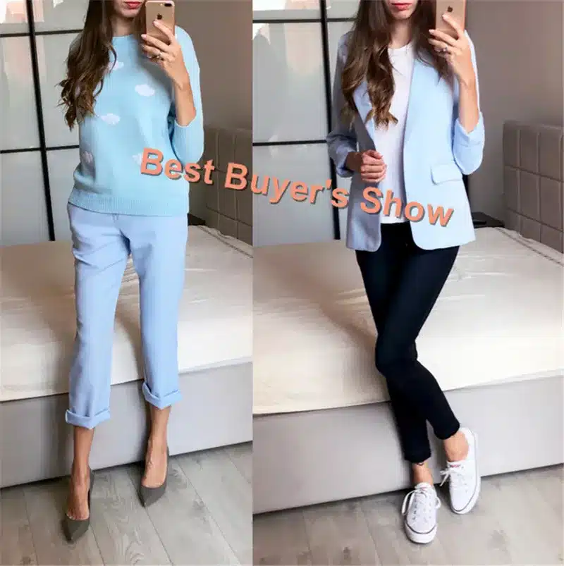 Rugod 2018 Spring Office Lady Elegant Business Suits Women Stylish Two piece sets Long Sleeve Jacket and Trouser Hot Sale Suits 20