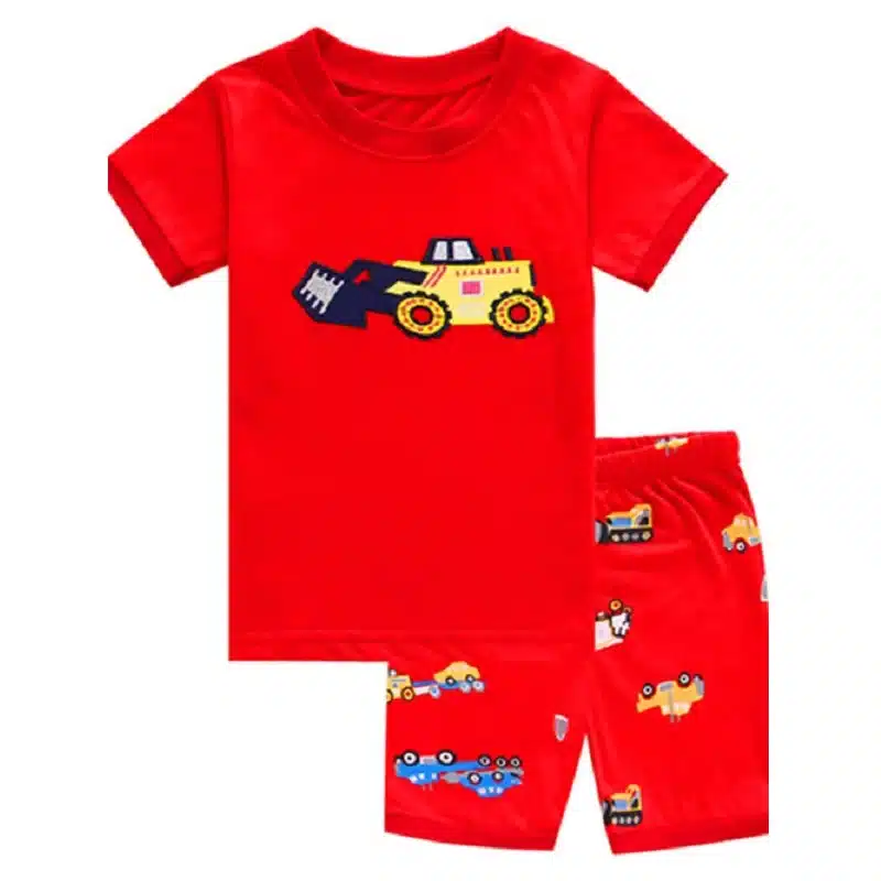 2018 Fashion Boys Pajamas Suit Summer Children Dinosaur Baby Sleepwear Baby Boy's Clothes 100% Cotton Tee shirt Short Pants Soft 7