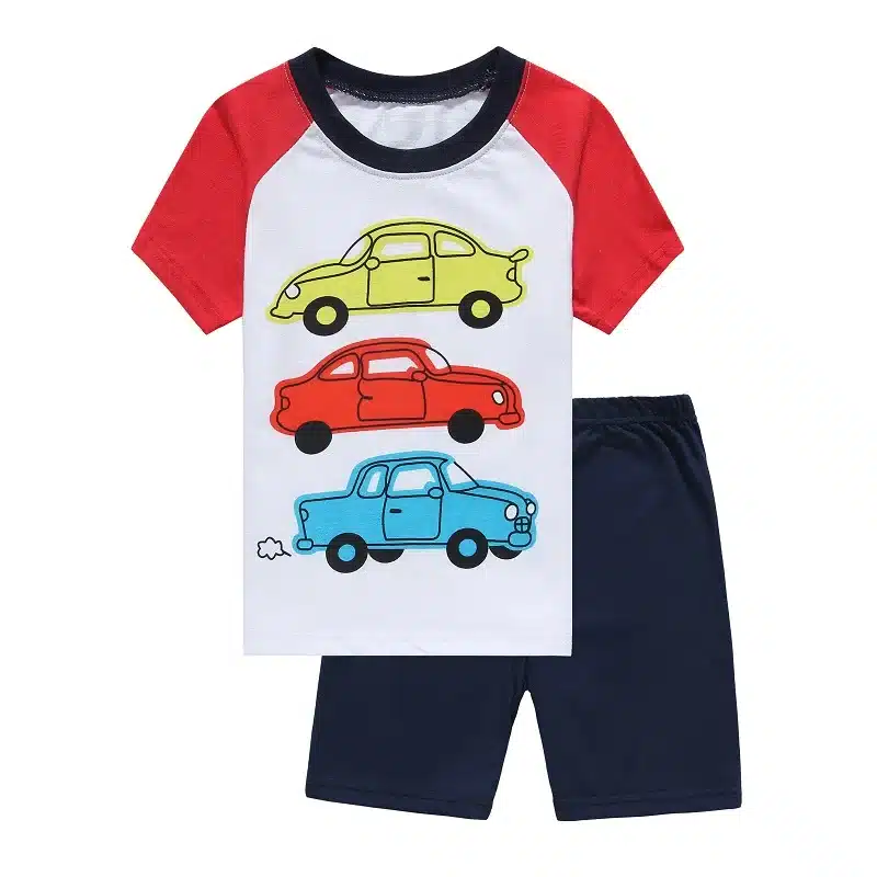 2018 Fashion Boys Pajamas Suit Summer Children Dinosaur Baby Sleepwear Baby Boy's Clothes 100% Cotton Tee shirt Short Pants Soft 11
