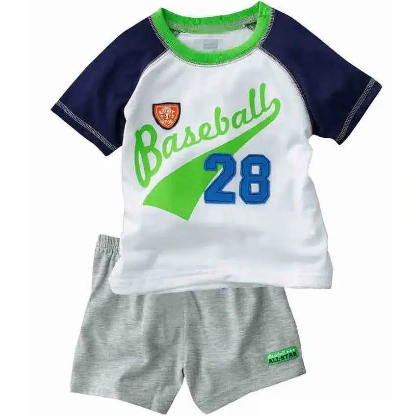 2018 Fashion Boys Pajamas Suit Summer Children Dinosaur Baby Sleepwear Baby Boy's Clothes 100% Cotton Tee shirt Short Pants Soft 14
