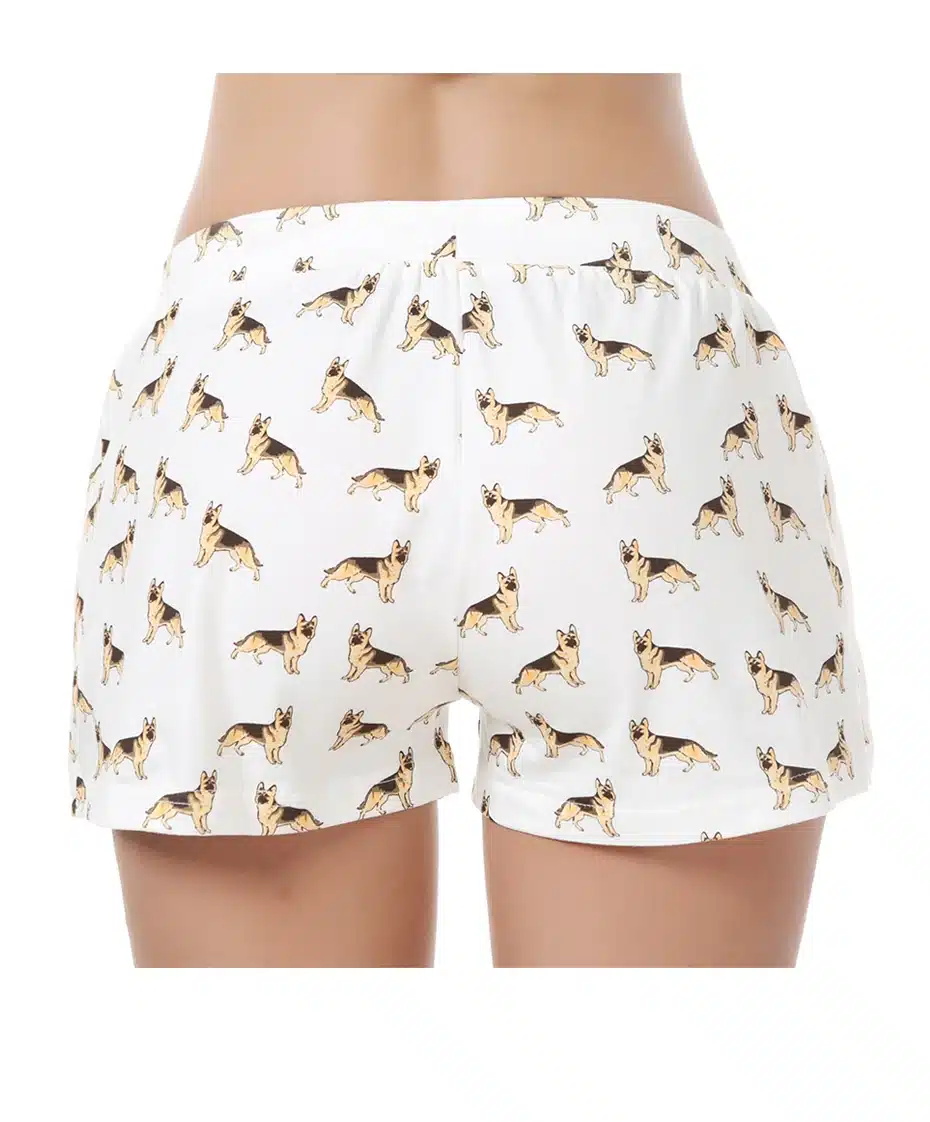 New 2018 Summer Sleep Bottoms Pajama Shorts Cotton German Shepherd Print Cute Elastic Waist Loose S-XXL Lounge pyjamas B73901 12