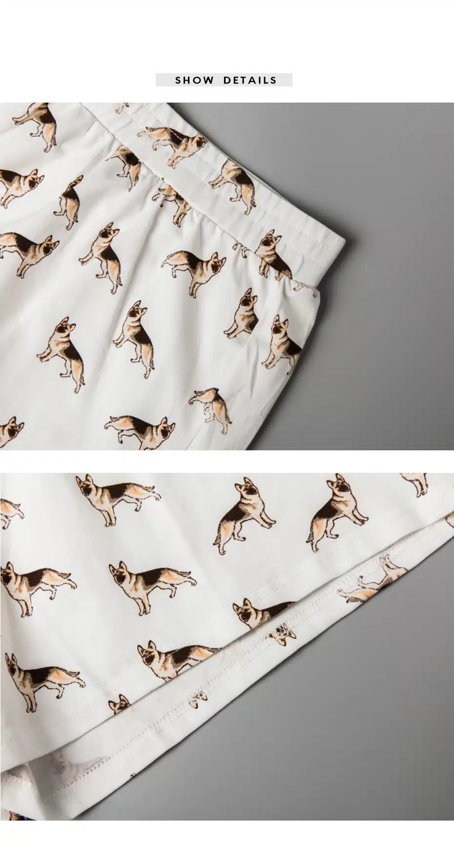 New 2018 Summer Sleep Bottoms Pajama Shorts Cotton German Shepherd Print Cute Elastic Waist Loose S-XXL Lounge pyjamas B73901 15