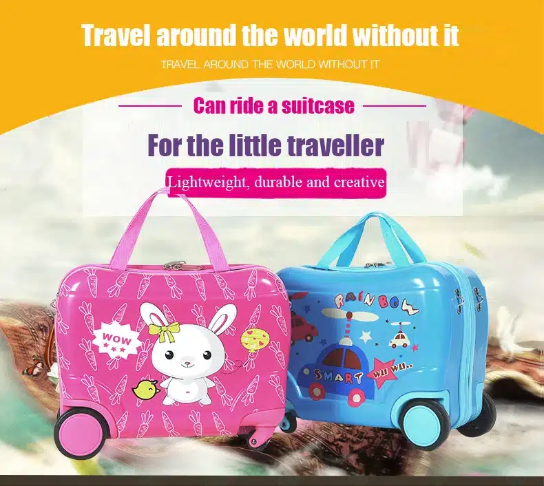 Anime stereo Student children trolley case Cute kids Travel suitcase boy girl cartoon backpack 7